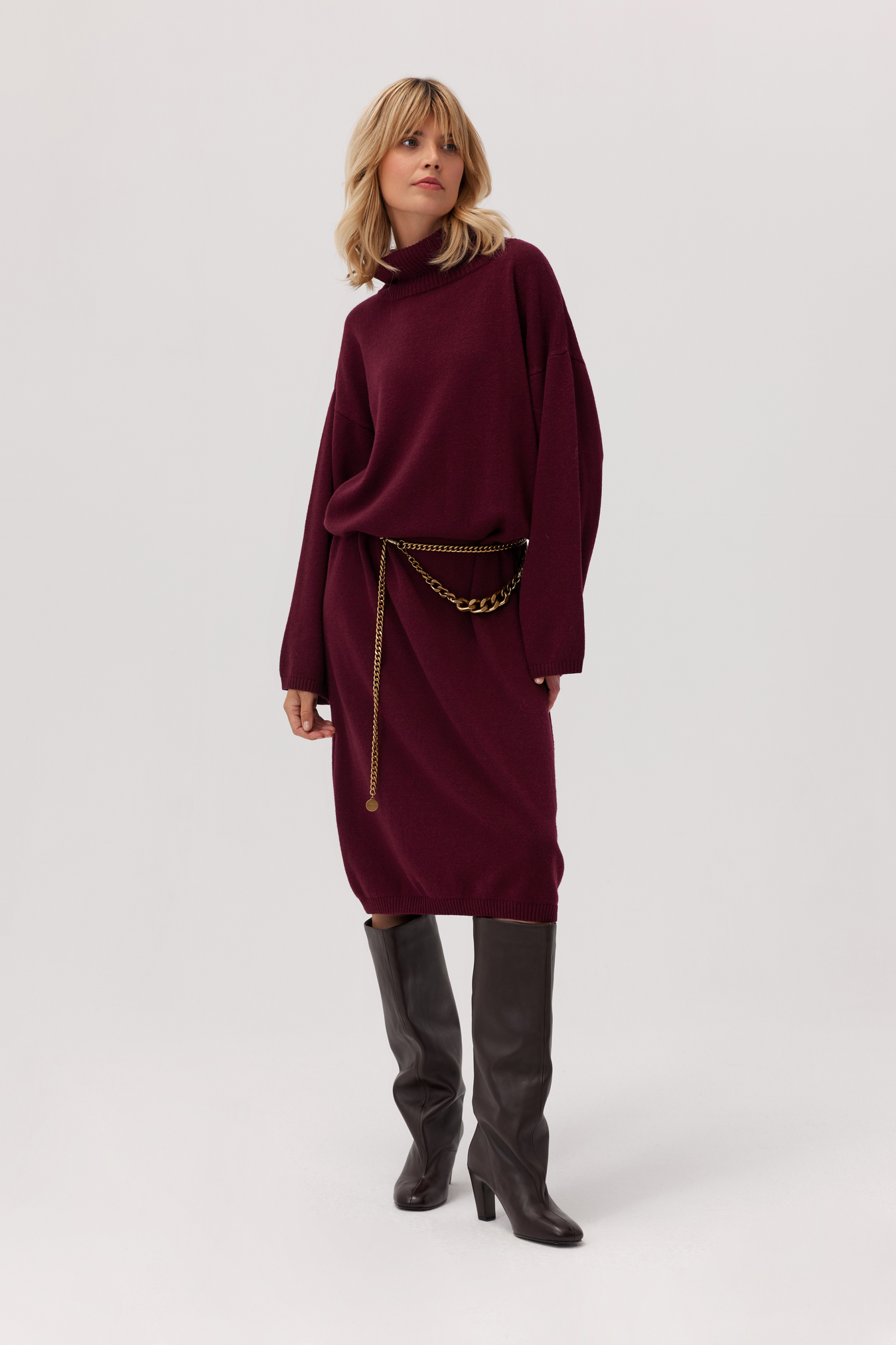 Denali Burgundy Cashmere Dress
