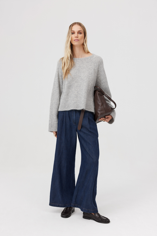 Sweter z alpaką Birkin jasnoszary