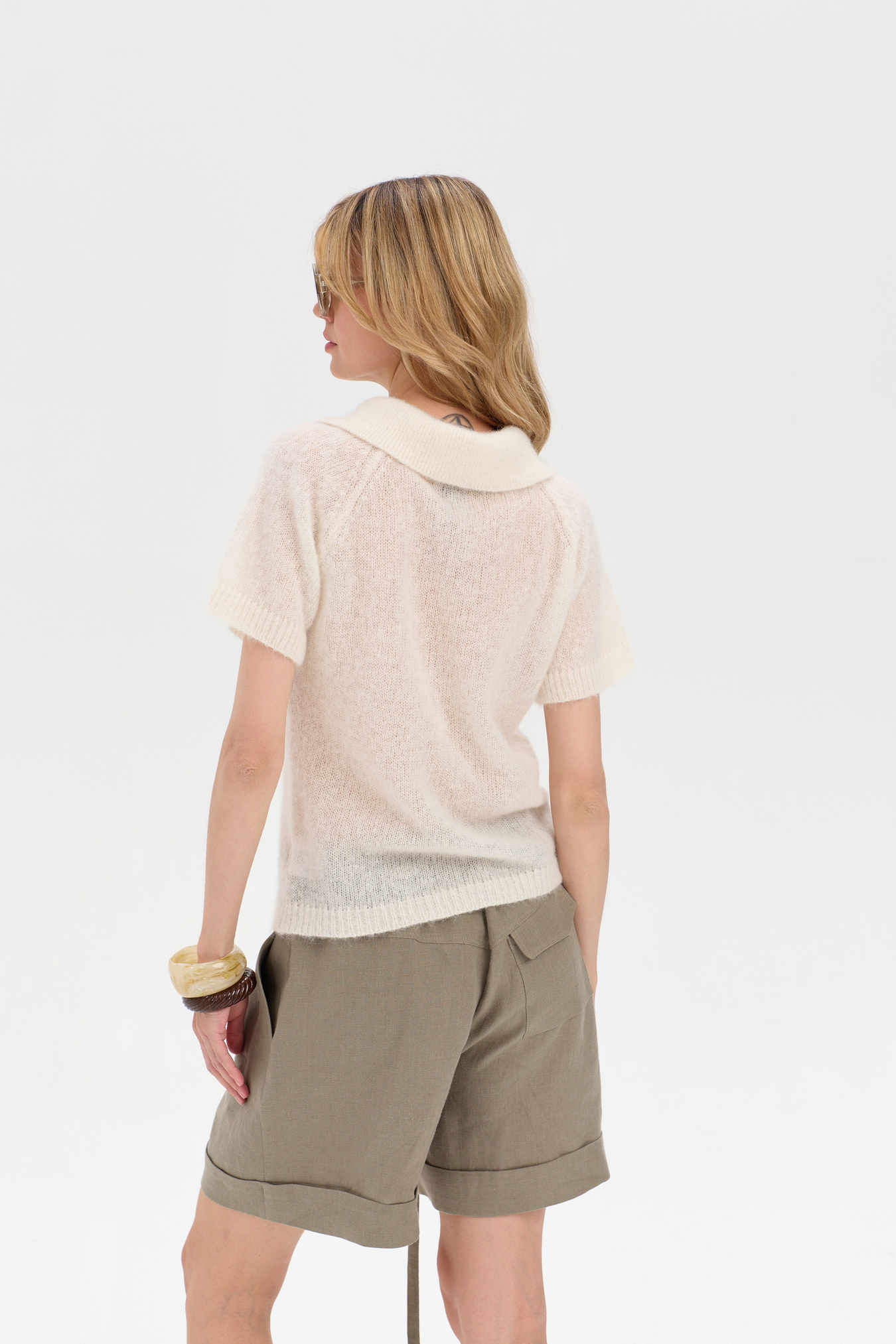 Clod ecru alpaca polo sweater