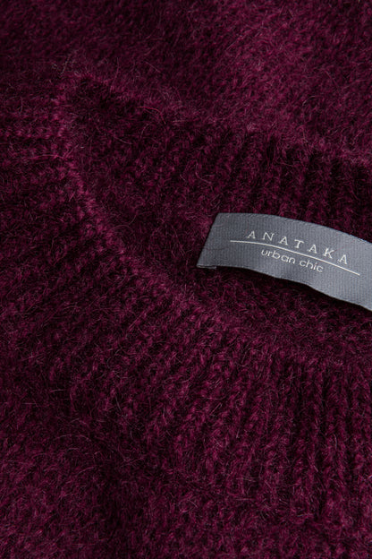 Ultra-soft baby mohair sweater Futuro burgundy