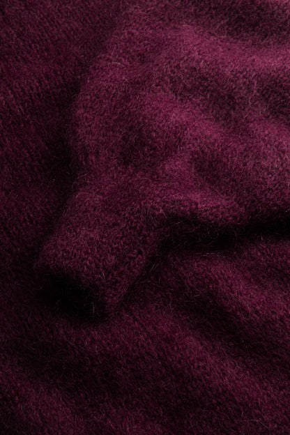 Ultra-soft baby mohair sweater Futuro burgundy