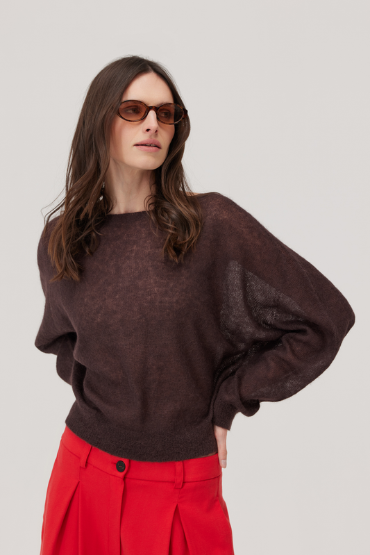 Sweter z alpaką Kelly brąz