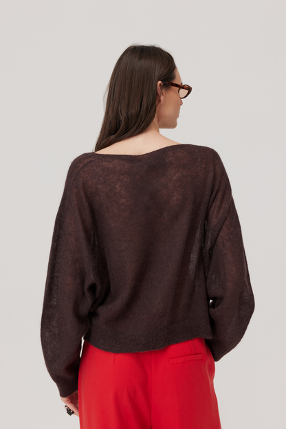 Sweter z alpaką Kelly brąz