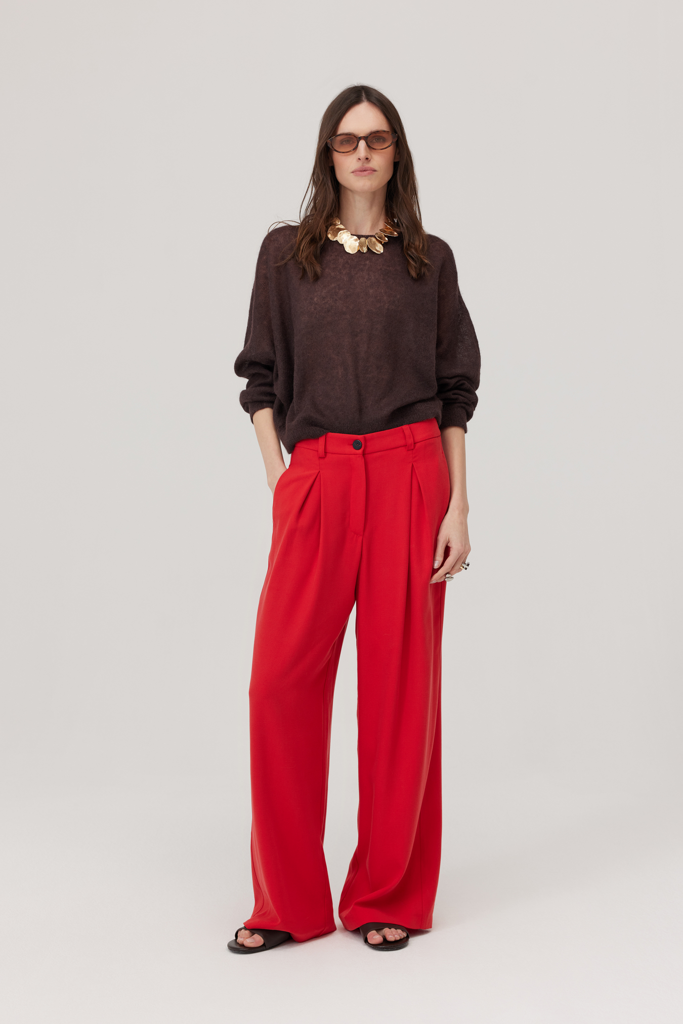 Sweter z alpaką Kelly brąz