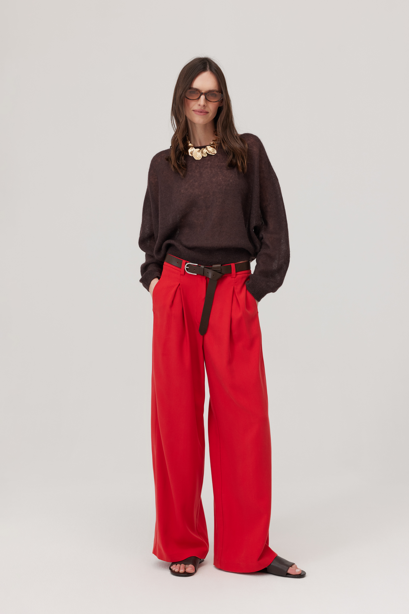 Sweter z alpaką Kelly brąz