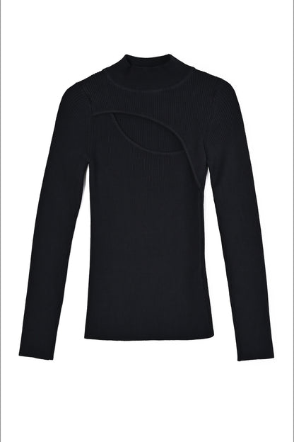 Sweter z wycięciem Optic Czarny