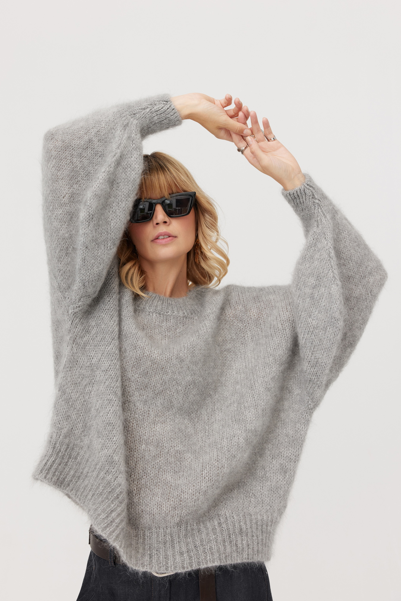 Pull en mohair ultra-doux pour bébé, gris Futuro