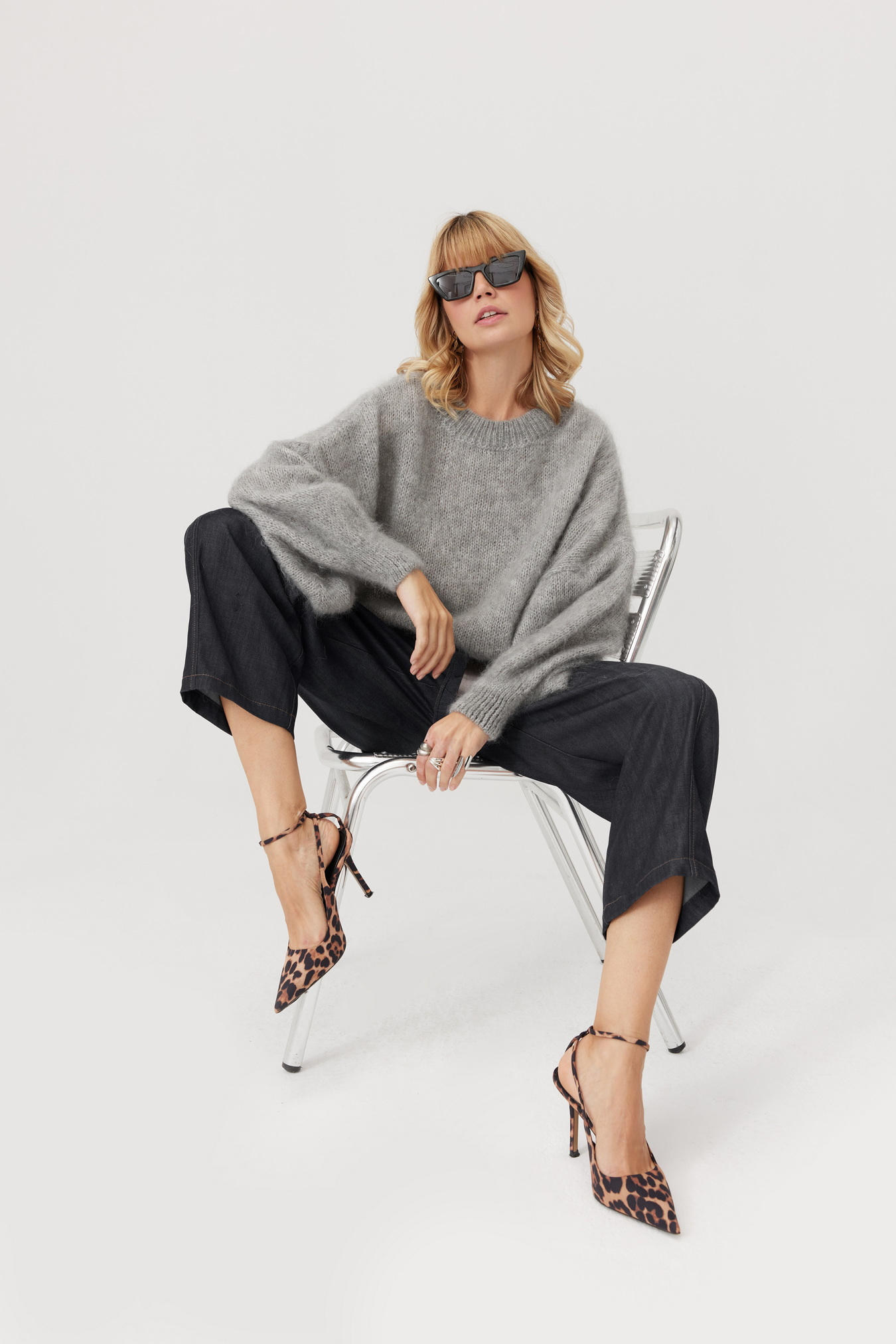 Pull en mohair ultra-doux pour bébé, gris Futuro