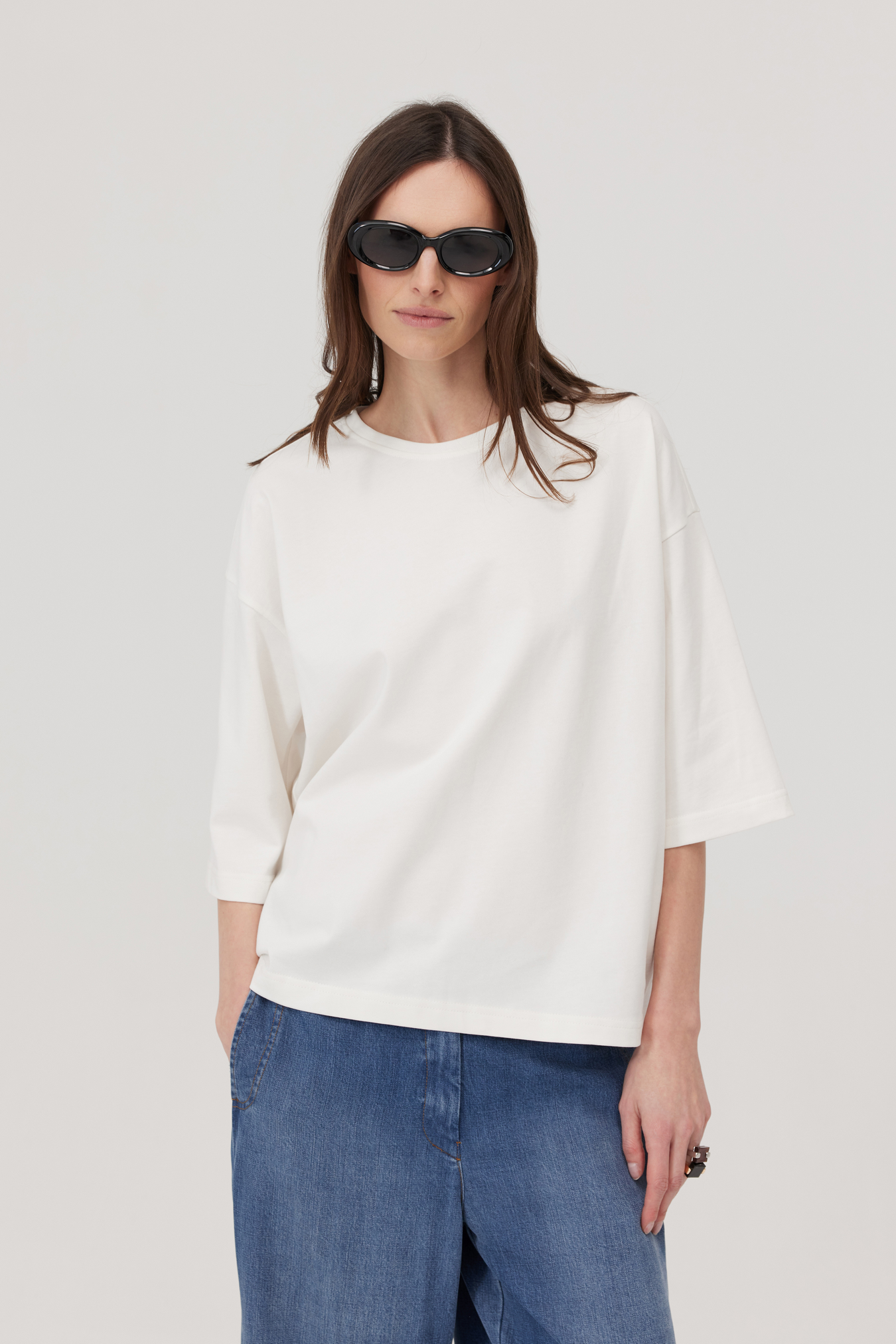 T-Shirt bawełniany Malm ecru