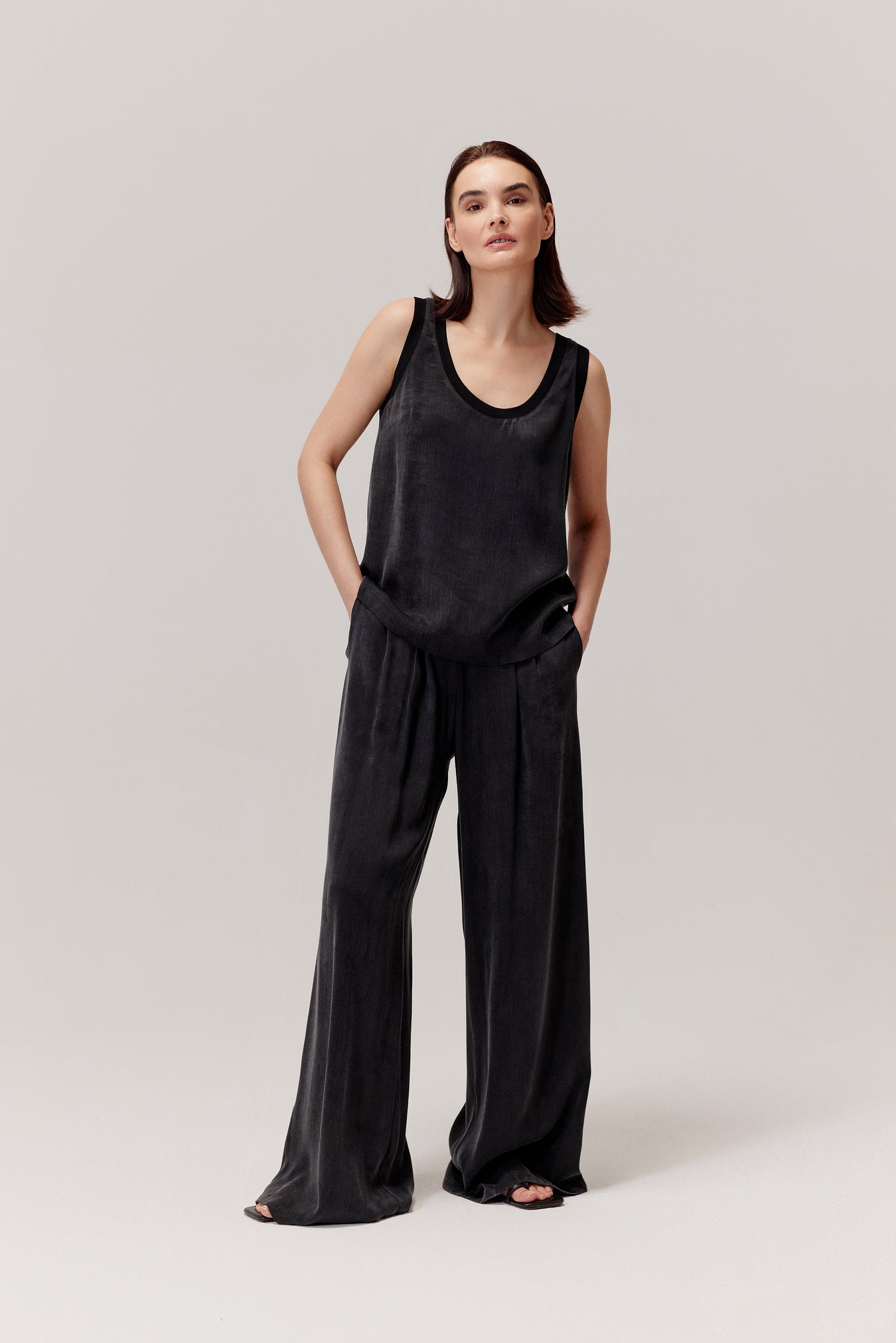 Top Figro en viscose et lyocell noir