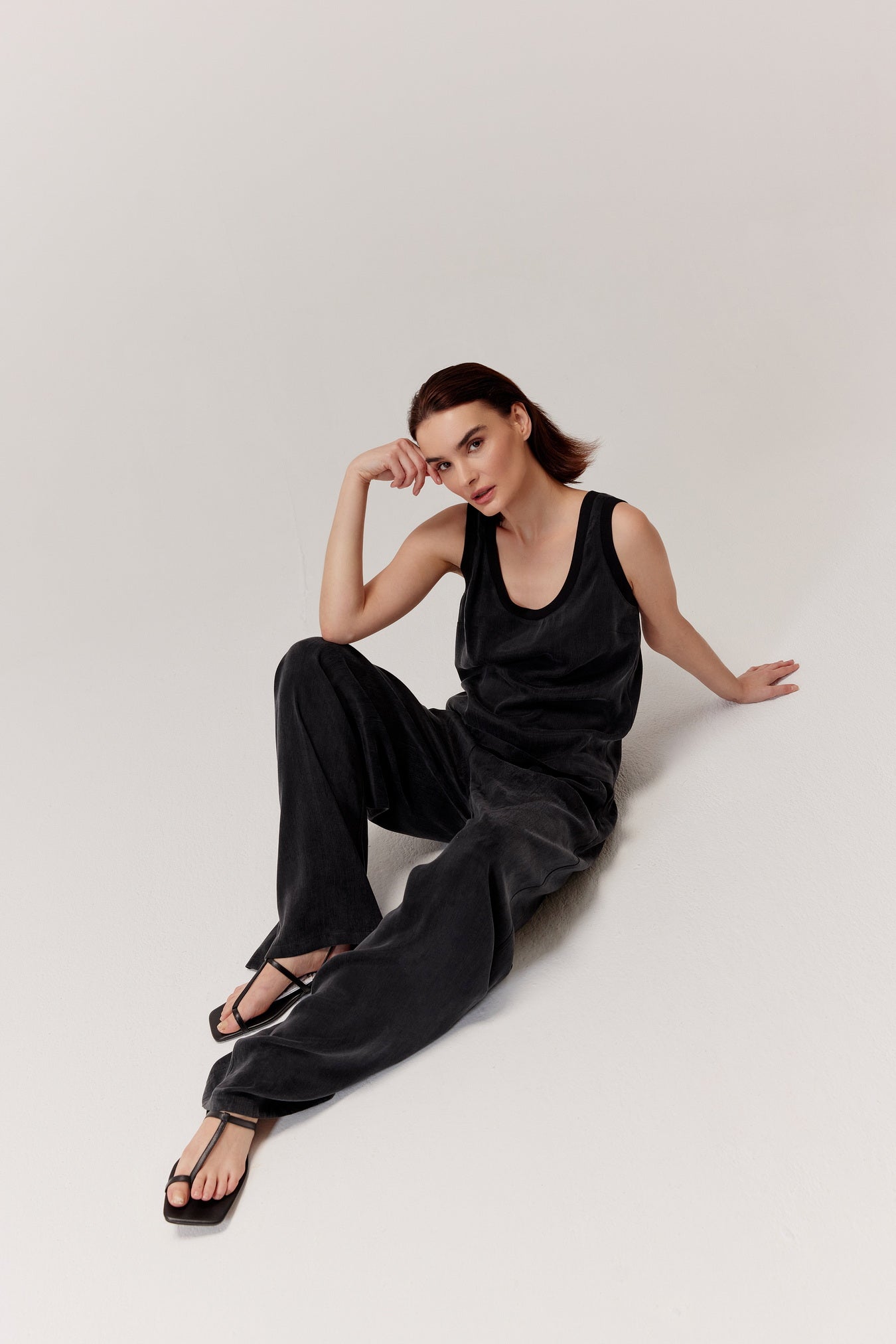 Top Figro en viscose et lyocell noir