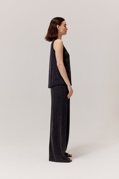 Top Figro en viscose et lyocell noir