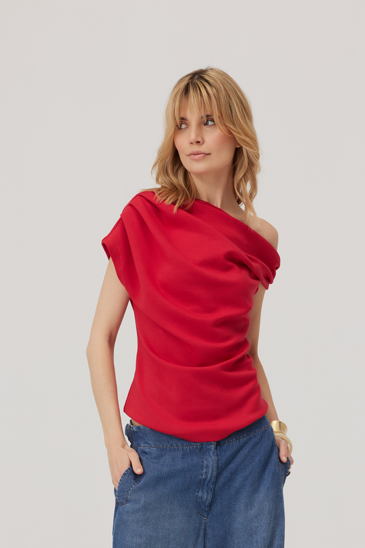 Haut en micromodal Heartbreaker rouge