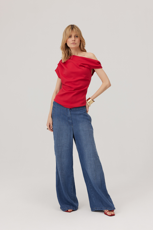 Haut en micromodal Heartbreaker rouge