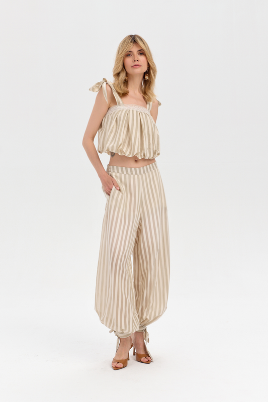 Pantalon rayé Santos
