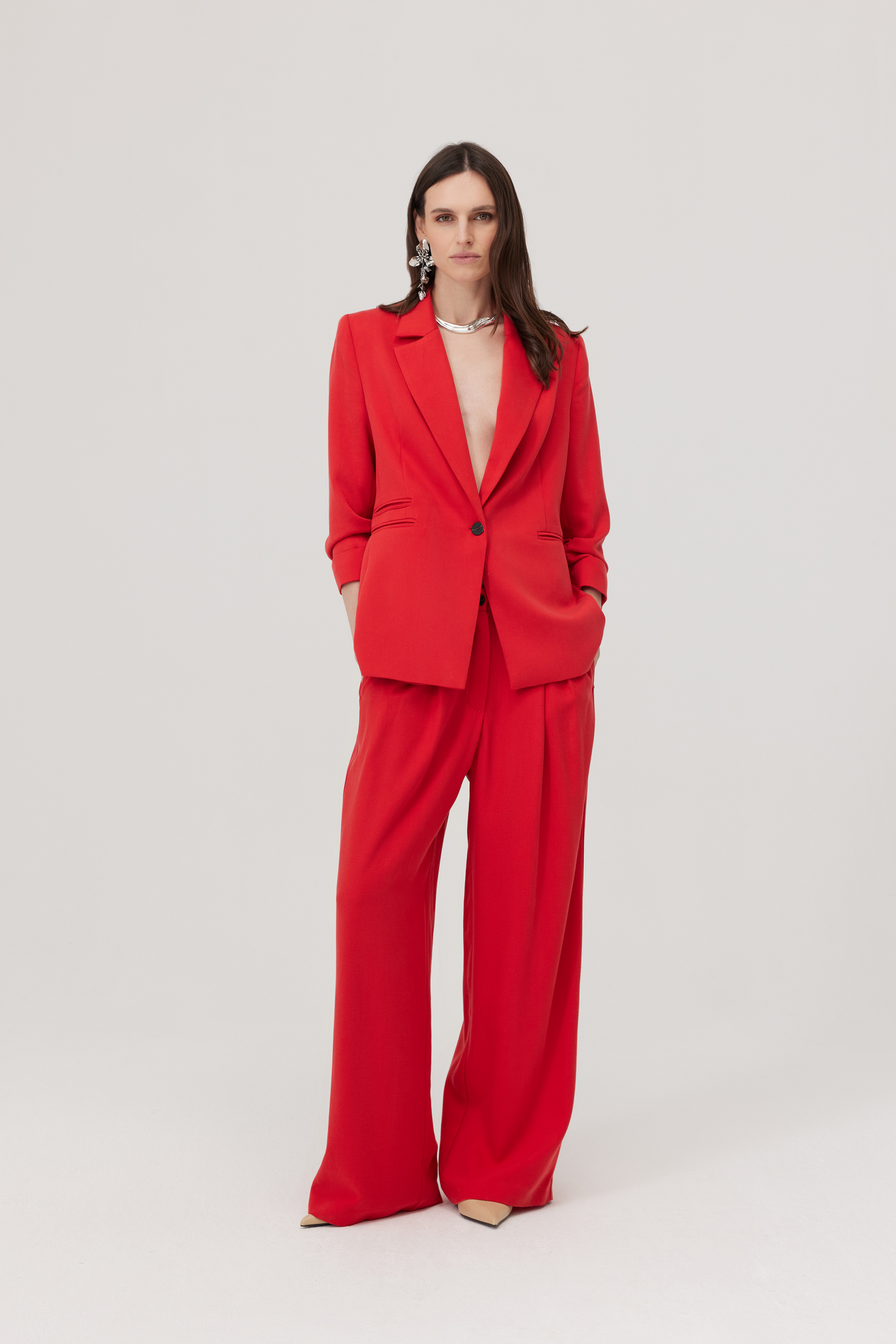 Edgar red suit trousers