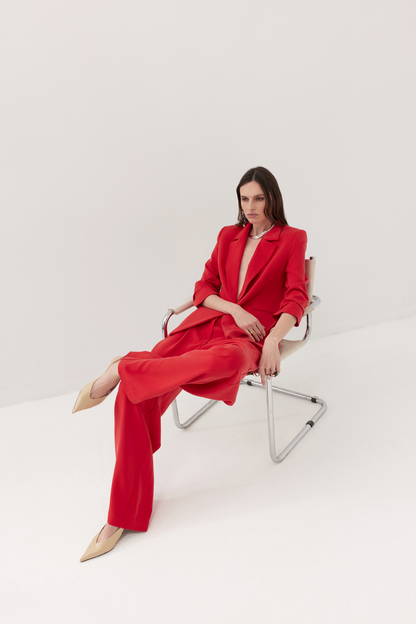 Edgar red suit trousers