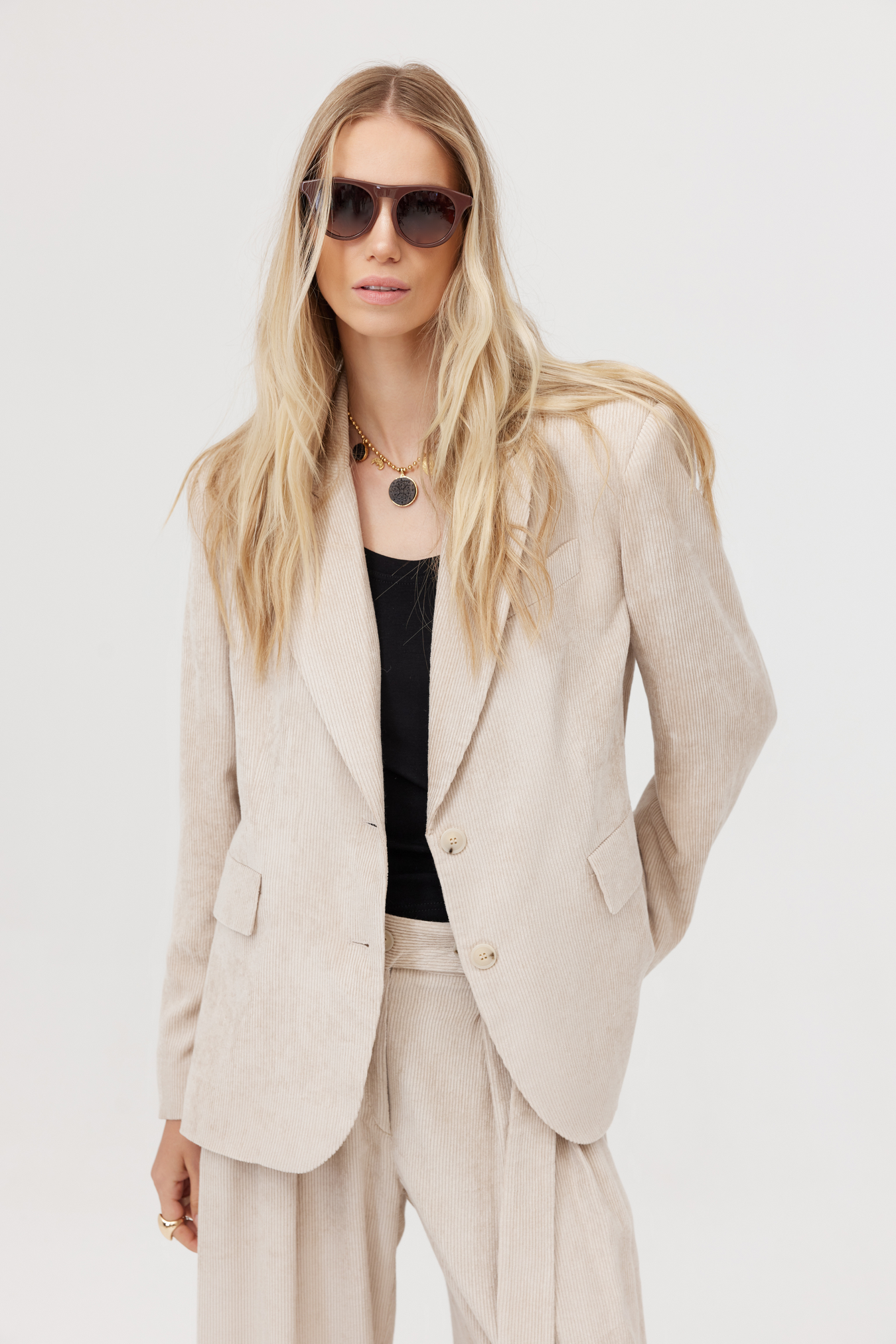 Veste en velours côtelé Hopkins beige