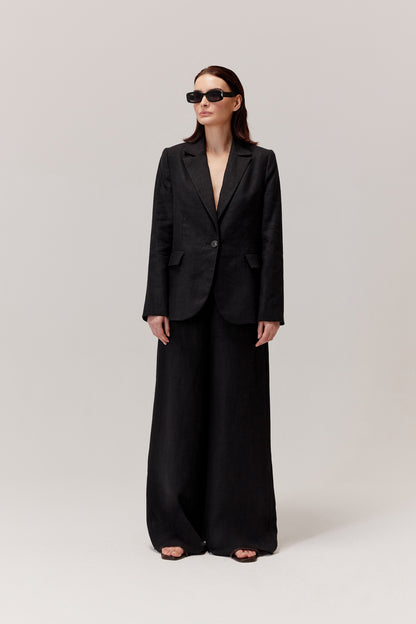 Murlo black linen jacket
