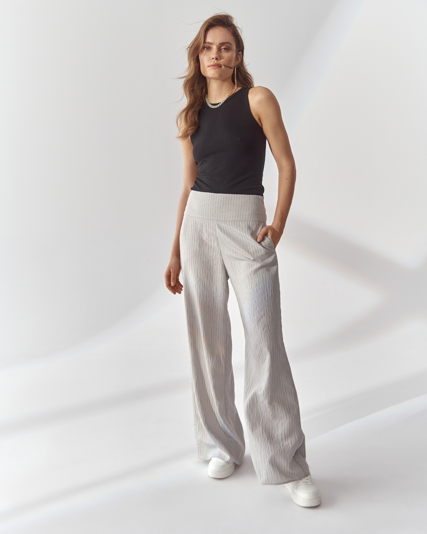 Nelko Striped Gray Trousers 