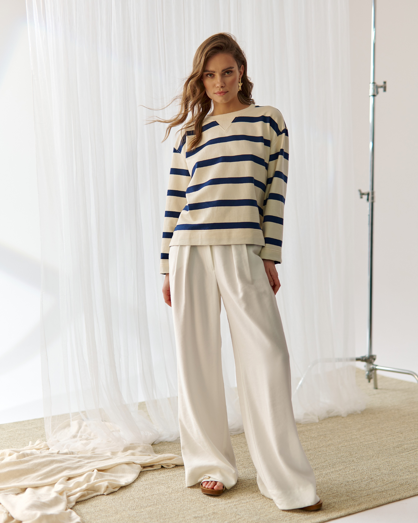 Bluza Safa Paski Ecru