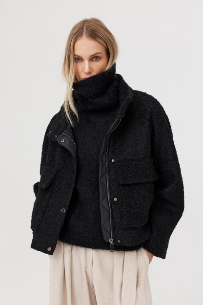 Veste en laine Komi noire